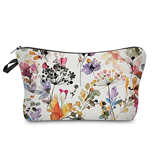 Г-Ѓа Козметички торба шминка кеси за жени, Мали Шминка Торбичка Патување торби за тоалети водоотпорен Диви Треви&Засилувач; Цвеќиња