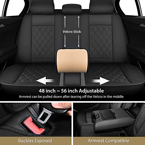 Nilight 5 седи седишта за автомобили ги опфаќа водоотпорни кожни перничиња против кожни перничиња анти-лизгачки универзално