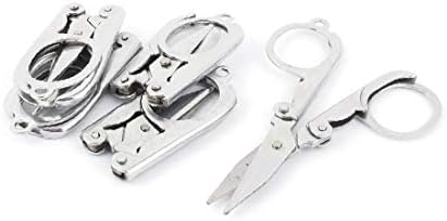 X-Gree 5 парчиња сребрен тон метал метал корисен преклопен занаетчиски секач ножици 8 см (5 биениди тоно платеадо метал корисен плетенка папел артесанал кортадор тијер