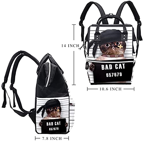 Симпатична Мачка Со Црна Капа Торби За Торби За Пелени Ранец За Мумии Торба За Пелени Со Голем Капацитет За Нега На Бебиња