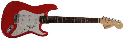 Стив Ваи потпиша автограм со целосна големина тркачки автомобил Црвен Fender Stratocaster Electric Guitar W/ James Spence JSA