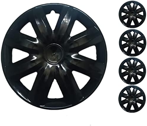 Копри сет од покривка од 4 тркала од 14 инчи црна Hubcap Snap-on Fits Nissan Sentra altima Versa lote Quest Micra Leaf Tiida
