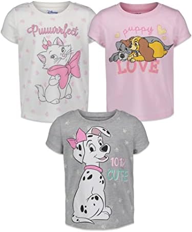 Класици на Дизни 101 Далматијци Лејди и Трамп Аристокатите 3 Пакувани маички за пулвер за новороденче до големо дете