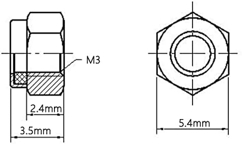NACX M3 x 0,5 mm хексадеци