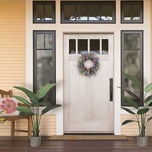 Puleo International 24 вештачки еукалиптус цветен пролетен венец на вратата, зелена/виолетова, разнобојна