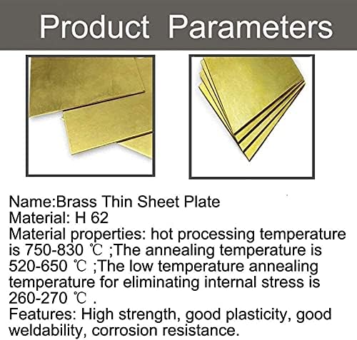 Yiwango бакарен лист фолија лим златен филм фолија плоча H62 DIY експеримент Дебелина од 0,2 мм, ширина 300мм, долг 500мм/19.