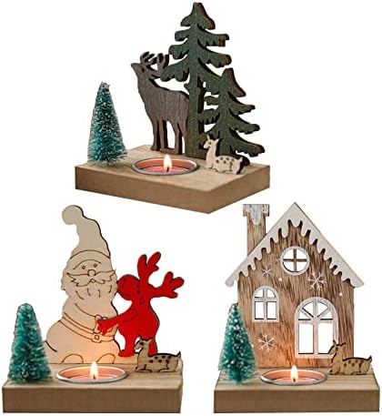 Божиќна Декорација На Маса Дедо Мраз Елкс Куќа Свеќник Нордиски Стил Приказ На Прозорец Декорација На Маса Забавен Божиќен Украс