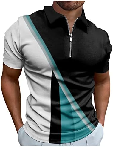 Поло кошули за мажи, работна облека Креативна лента со 3Д печатење со кратки ракави со кратки ракави кошула