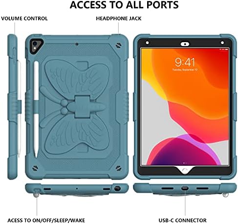 Таблет заштитен случај таблет кутија компатибилен со iPad 10.2 2019/2020, симпатична форма на пеперутка компатибилна со заштитно