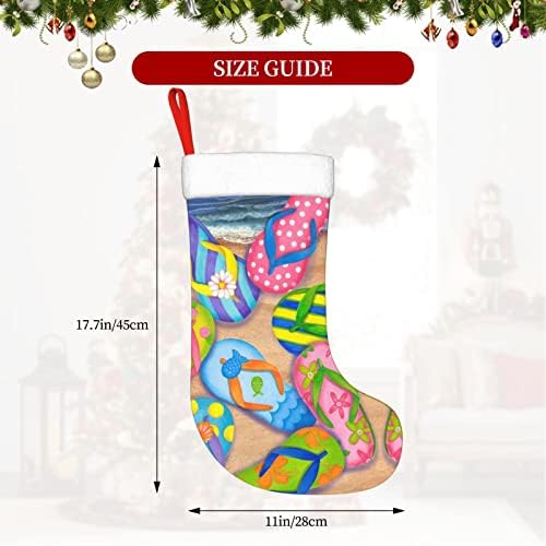 PSVOD Смешни флип -папочни папучи уметнички сандали Нова Година Божиќ Декоративни чорапи кои висат Божиќни чорапи