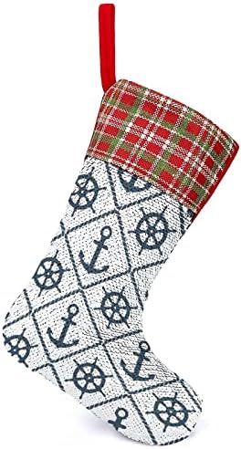 Воланот и прицврстувачот за божиќни чорапи за Божиќни празници Реверзибилна промена на бојата што се менува магичен фонд за