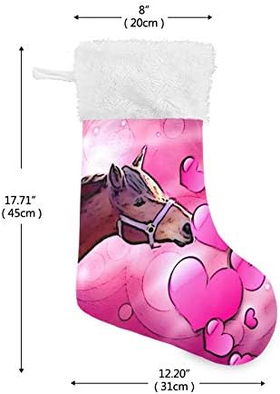 Алаза Божиќни чорапи Валентин коњ Класик Персонализирани големи декорации за порибување за семејни сезонски празници Декор 1