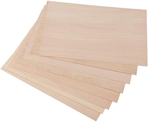 Hakzeon 20 пакет 12 x 8 x 0,06 инчи балса дрвени чаршафи, недовршени тенки парчиња дрво од балсауд, хоби табла дрвена лист за