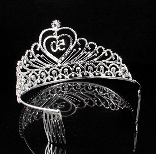 50-Годишен Педесет Години Број 50 Роденден Австриски Кристал Кристал Дијадема Круна Со Чешли За Коса Торта Топер Кралица Накит