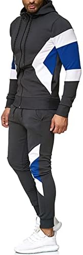 Мажи со 2 парчиња костум цврсти долги ракави со долги панталони поставувања на костуми за костуми за спортски костуми за вратот