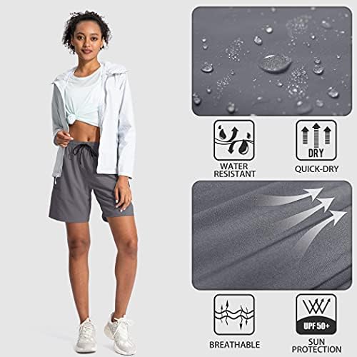 Сантинијски женски пешачки шорцеви Брзи суви лесни летни шорцеви за жени патуваат атлетски голф со џебови од патент