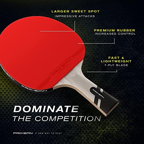 Pro-Spin Carbon Fiber Ping Pong Pong Poank 2-Pack, Nettable Met, & портокалова пинг-понг-топки пакет | Елита серија | Случај