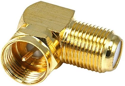 Златен позлатен F90 конектор Адаптер за десен агол Коаксијален кабел за кабелски приклучок машки до женски конектор за конектор