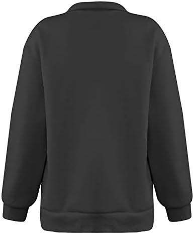 Dreamlascar женски преголем половина патент пуловер долг ракав џемпер четвртина патент худи џемпер тинејџерски девојки паѓаат