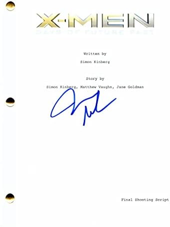 Ејмс Марсден потпиша автограм Х-Мен Денови на иднината минато филмско сценарио-ко-глуми Jенифер Лоренс, Хале Бери, Хју manекмен,