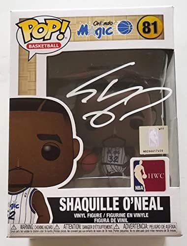 Шекил О'Нил го автограмираше Орландо Меџик Функо Поп Бекет Беа сведоци на бела боја - автограмирани фигурини во НБА