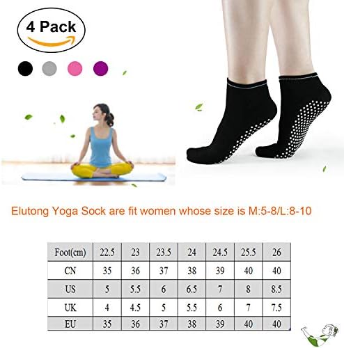 Елутонг лепливи лепчиња кои не се лизгаат чорапи 2 или 4 пакувања подови лизгаат чорапи за/мажи/жени
