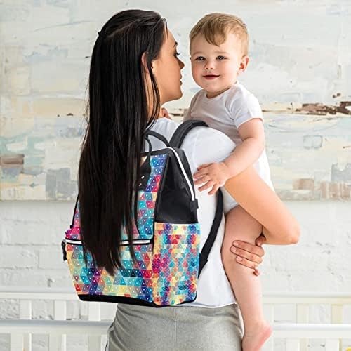 Апстракт-Геометриска Торба За Пелени Ранец Торби За Менување Пелени За Бебиња Мултифункционална Торба За Патување Со Голем Капацитет