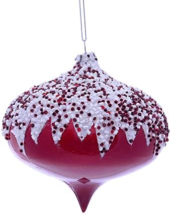 Сет за Божиќни украси со црвена брада Викерман. Вклучува асортиман на форми: 1 секоја: 4 топка, 7 капка и 4 кромид. Вклучува