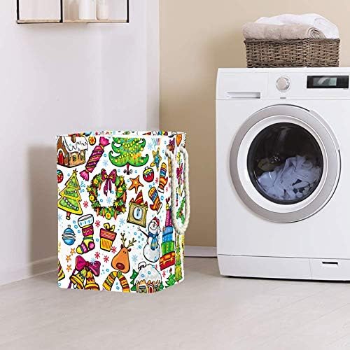 Униси Среќни Божиќни елементи за перење алишта за склопување корпа за корпа за складирање на бебешки попречувања