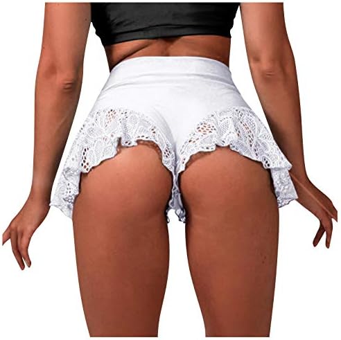 Секси мини високи половини танцувачки шорцеви жени разгалени пол -танцувачки шорцеви топли панталони тесни шорцеви мрежни гаќички