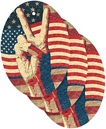 Алаза Мир САД Американско знаме природно сунѓери кујнски целулоза сунѓер за садови миење на бања и чистење на домаќинства, не-крик