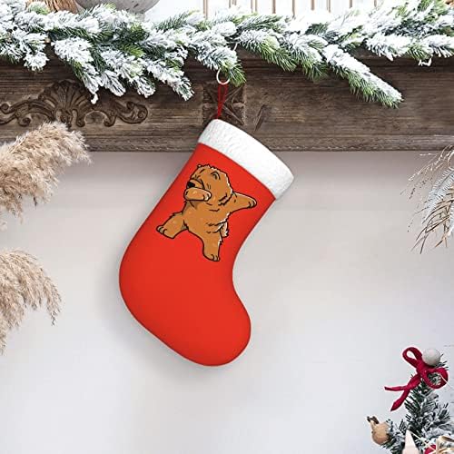 Yuyuy Chow Chow Dog Christmas Christmas Stocking Holiday Decoration Камино виси чорап 18 инчи чорапи