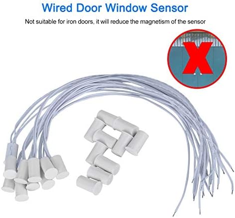 10 парчиња NC вдлабнати жични врати на прозорецот за контакт Магнетски прекинувач за систем за аларм за домашен терен