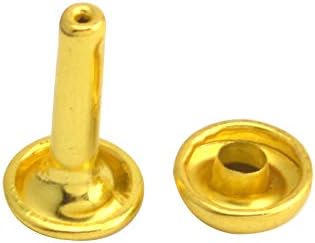 Wuuycoky златно двојно капаче за метални метални метални капаци 8мм и пост 10мм пакет од 300 комплети