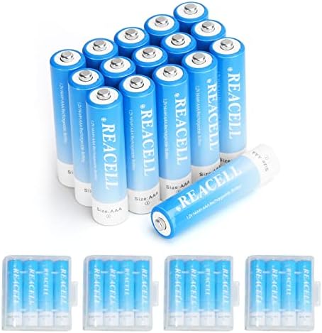 Reachell 16 парчиња полнење на батерии ААА, 1,2V 1100mAh висок капацитет NIMH Triple AAA батерии