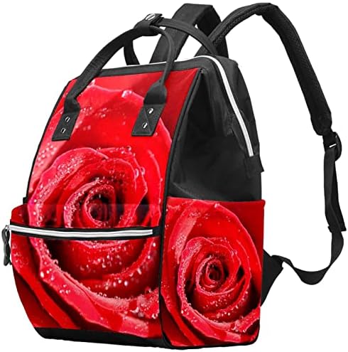 Пакет за патувања во Героткр, торби за пелена, торба за пелена на ранец, цветна шема на црвена роза