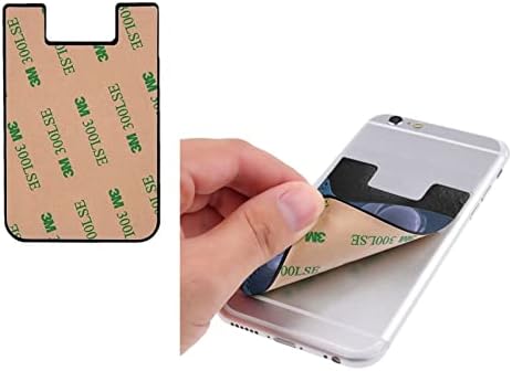 ФАНТАЗИ сино цветно телефонски држач за картички, PU кожа самолеплива лична карта за кредитна картичка за 2,4x3,5 инчен паметен
