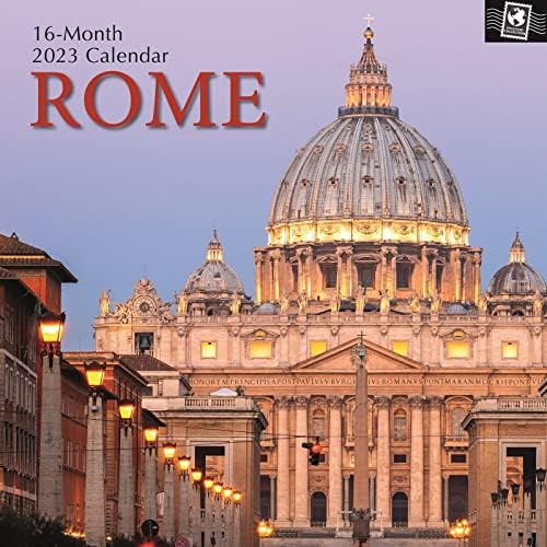 2023 Квадратен Ѕиден Календар, Рим, 16-Месечна Тема За Собирање Пасоши со 180 Налепници За Потсетување
