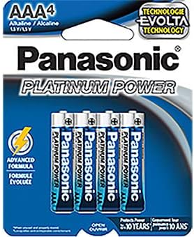 Panasonic 354379 AAA Алкални батерии на платина за напојување - пакет од 4
