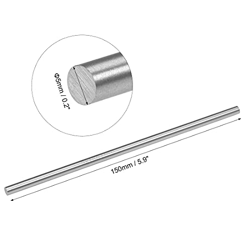 Uxcell тркалезна челична шипка, 2,5мм HSS струг Алатка за залихи на залихи со должина од 200 мм, за дупки за дупчење на вратило