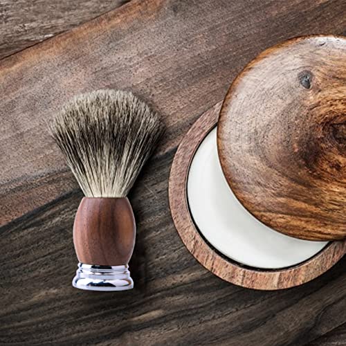 Grandslam Luxury Badger Shaving Brush рачно изработена чиста четка за коса со јазовец со дрвена рачка тешка легура база + јазовец
