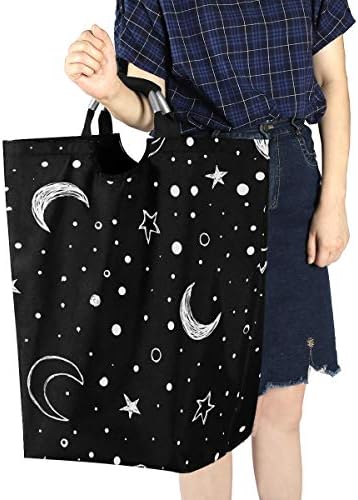 Орези Додл ноќ Скај Месечина starsвезди алишта за перење, водоотпорна и преклоплива торба за перење со рачки за бебешки расадник