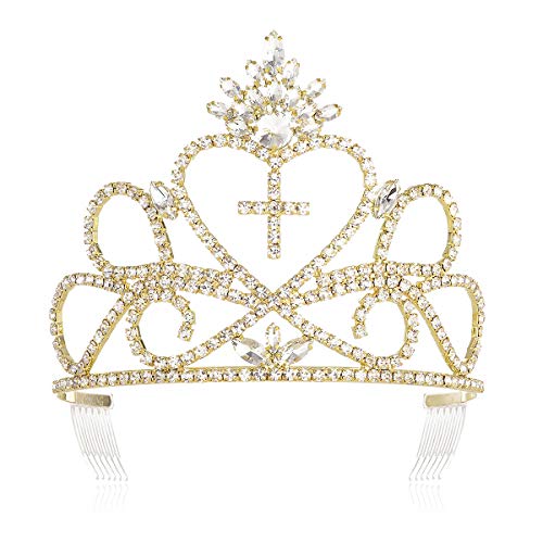 Дццеронг Големи Високи Дијадеми Кралица Принцеза Круни Злато Роденден Матурска Церемонија Возрасни Жени Круна