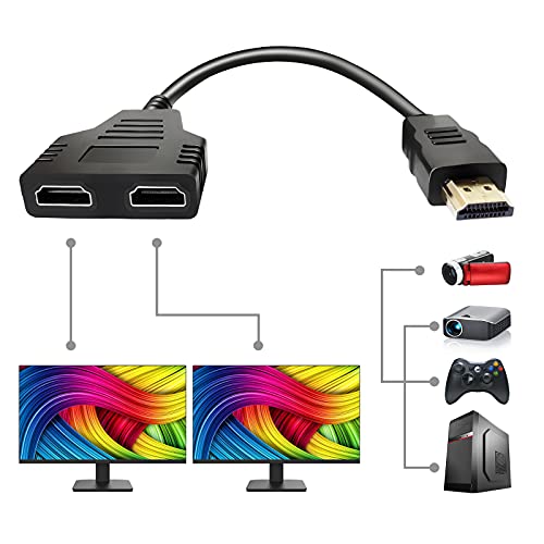 HDMI Сплитер Кабел Машки 1080p До Двојна HDMI Женски 1 до 2 Начин HDMI Сплитер Адаптер Кабел ЗА HDTV HD, LED, LCD, ТВ, Поддршка