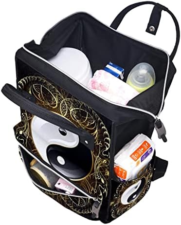 Пакет за патувања во Героткр, торба за пелена, торби за пелена на ранец, ретро црно бело озборувачки образец