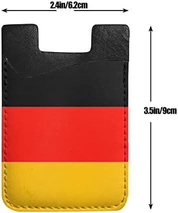 Држач на картичка за телефонска знаме на Германија, ПУ-кожена само-лепете ја лична карта за кредитна картичка за 2,4х3,5 инчен