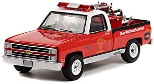 1984 Чеви Ц20 пикап со Опрема за Пожар, Црвено-Зелено Светло 38020е/48-1/64 Скала Диекаст Автомобил