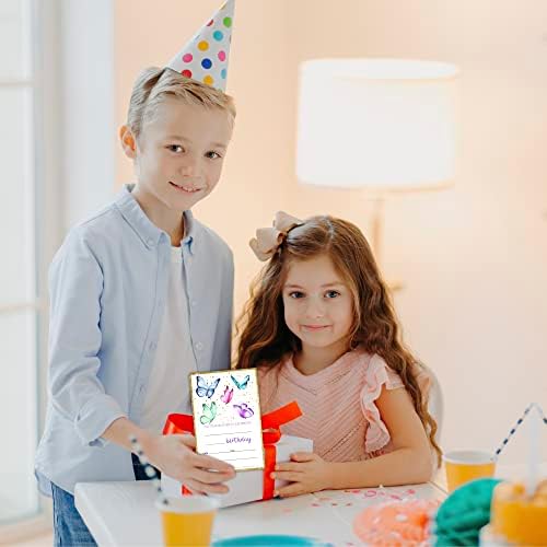 RLCNOT Роденден Покани Картички Со Пликови Во собата на 20-Пеперутка Роденден Покани За Деца, Момчиња или Девојчиња, Детска