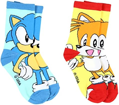 Sega Sonic The Engehog Момци за чорапи и Sonic карактер 2 пара атлетски екипи чорапи
