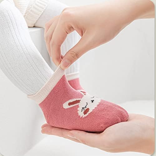 Адеимо бебе девојчиња кои не се лизгаат чорапи, дете чешлаа памучни чорапи Бебе новородени цртани чорапи против екипажот на